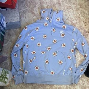 Nike Men's Light Blue Daisy Zip-Up Sweater